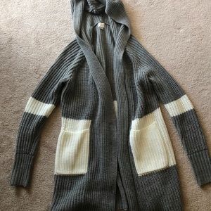 Brand new grey and white striped sweater